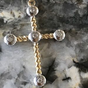 14k gold and diamond cross